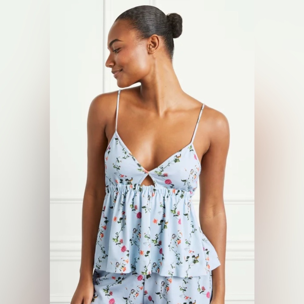 NWT Organic Cotton Hill House Perri Sleep Tank in Pond Floral